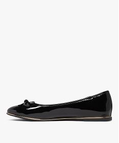 ballerines femme vernies a lisere dore et noeud fantaisie noir standard ballerinesF071201_3