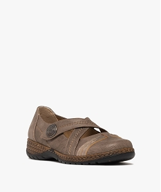 ballerines confort a brides croisees fermeture scratch femme marron fonce ballerinesF071601_2