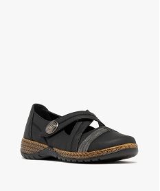 ballerines confort a brides croisees fermeture scratch femme noir standard ballerinesF071701_2