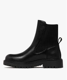 boots femme a col chaussette avec semelle crantee noir standardF075301_3