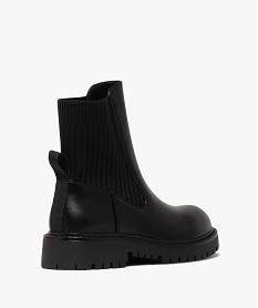 boots femme a col chaussette avec semelle crantee noir standardF075301_4