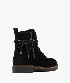 boots a lacets et zips avec cordon fantaisie sur la tige femme noir standardF076101_4