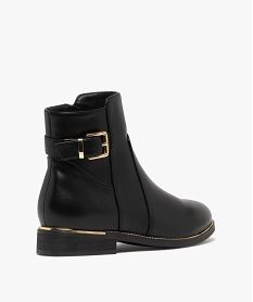 bottines femme a zip avec semelle a lisere dore bout amande noir standard bottines et bootsF077101_4