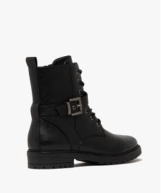 boots femme a semelle crantee avec zip et bout amande noir standard bottines et bootsF078001_4