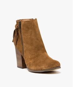 boots femme a talon flare et semelle plateforme avec bout carre noir standard bottines et bootsF079001_2