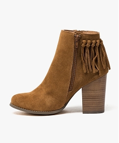 boots femme a talon flare et semelle plateforme avec bout carre noir standard bottines et bootsF079001_3