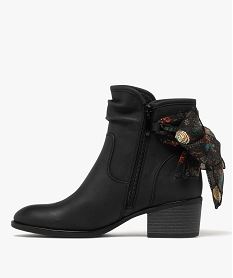 boots femme fourrees a talon carre avec foulard noue style vintage noir standardF081001_3