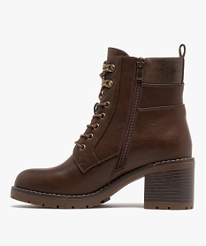 boots femme a talon large et semelle crantee avec zip fantaisie marron standardF081801_3