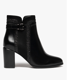 GEMO Bottines femme à talon haut avec détails en suédine et à paillettes[MISSING] noir standard