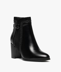 bottines femme a talon haut avec details en suedine et a paillettes noir standardF081901_2