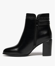 bottines femme a talon haut avec details en suedine et a paillettes noir standardF081901_3