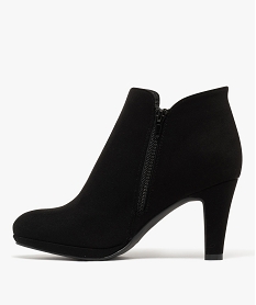 bottines femme a talon en suedine et a zip noir standardF082301_3