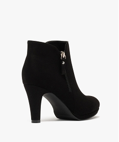 bottines femme a talon en suedine et a zip noir standardF082301_4