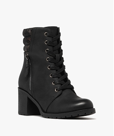 boots femme a talon avec col matelasse et paillete a motifs noir standard bottines et bootsF082901_2