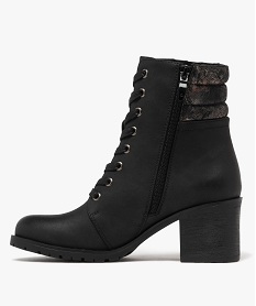 boots femme a talon avec col matelasse et paillete a motifs noir standard bottines et bootsF082901_3