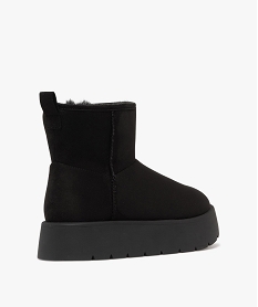 boots femme fourrees et compensees en suedine noir standard bottines fourreesF083201_4
