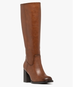 botte a talon haut femme orange bottes a talonF084001_2