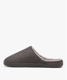 chaussons mules dessus velours homme - isotoner gris standardF087201_3