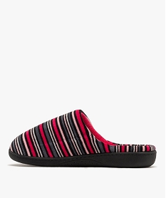 chaussons mules rayes en velours femme - isotoner roseF087601_3