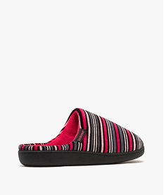 chaussons mules rayes en velours femme - isotoner roseF087601_4