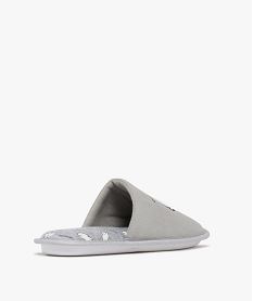 chaussons mules avec motif chat femme gris standardF087701_4