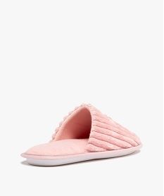 chaussons femme mules en velours cotele dessus fantaisie roseF087801_4