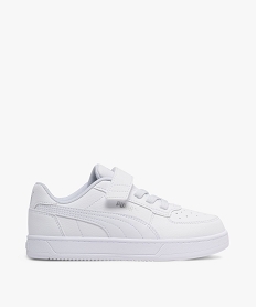 GEMO Baskets garçon unies à scratch et à lacets élastiques Caven - Puma blanc chine