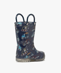 bottes de pluie bebe garcon a semelle lumineuse avec anses bleuF100101_4