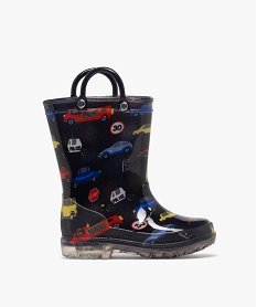 bottes de pluie imprimee a anses et semelle crantee lumineuse garcon bleuF100301_2