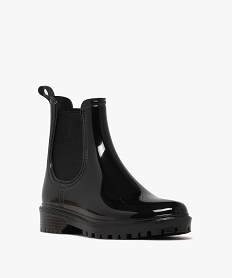 bottes de pluie femme vernies avec elastiques daisance noir standardF101601_2