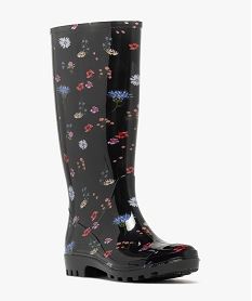 bottes de pluie femme montantes style champetre a semelle crantee flowerF101801_2