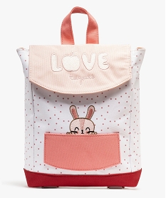 GEMO Sac à dos à pois avec motif lapin fille Rose