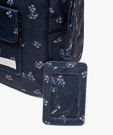 sac a dos en toile a motifs fleuris fille bleu sacs et cartablesF102301_3