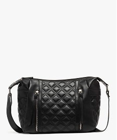 GEMO Sac besace matelassé à double compartiment femme noir standard