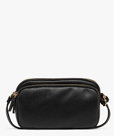 GEMO Sac besace look pochette en matière grainée femme noir standard