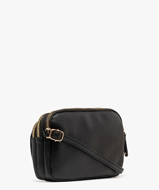 sac besace look pochette en matiere grainee femme noir standard sacs bandouliereF105801_2