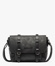 GEMO Sac besace style cartable femme noir standard