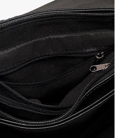 sac besace avec rabat a motifs fleuris porte croise femme noir standard sacs bandouliereF106401_3