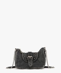 GEMO Sac besace en jean à bandoulière chaîne femme noir standard
