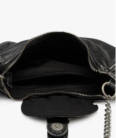 sac besace en jean a bandouliere chaine femme noir standard sacs bandouliereF106601_3