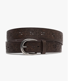 GEMO Ceinture style western à motifs fleuris femme marron standard