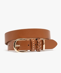 GEMO Ceinture à trois passants fantaisie femme marron vif
