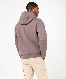 sweat a capuche uni homme violet sweatsF107201_3