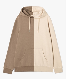 sweat a capuche en molleton homme beige sweatsF108101_4