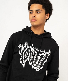 sweat a capuche avec motif homme noir sweatsF108501_2