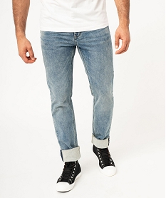 GEMO Jean neige coupe slim extensible homme bleu chine