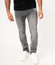 GEMO Jean neige coupe slim extensible homme gris standard