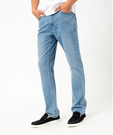 GEMO Jean coupe Regular légèrement délavé homme Bleu