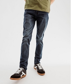 jean skinny extensible en denim delave et patine homme bleu jeans delavesF109801_2