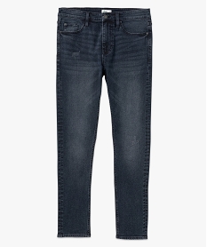 jean skinny extensible en denim delave et patine homme bleu jeans delavesF109801_4